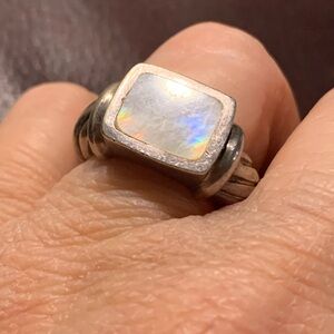 Heavy Sterling Mother of Pearl Ring